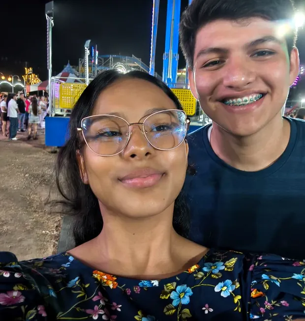 Selfie de los dos en la feria